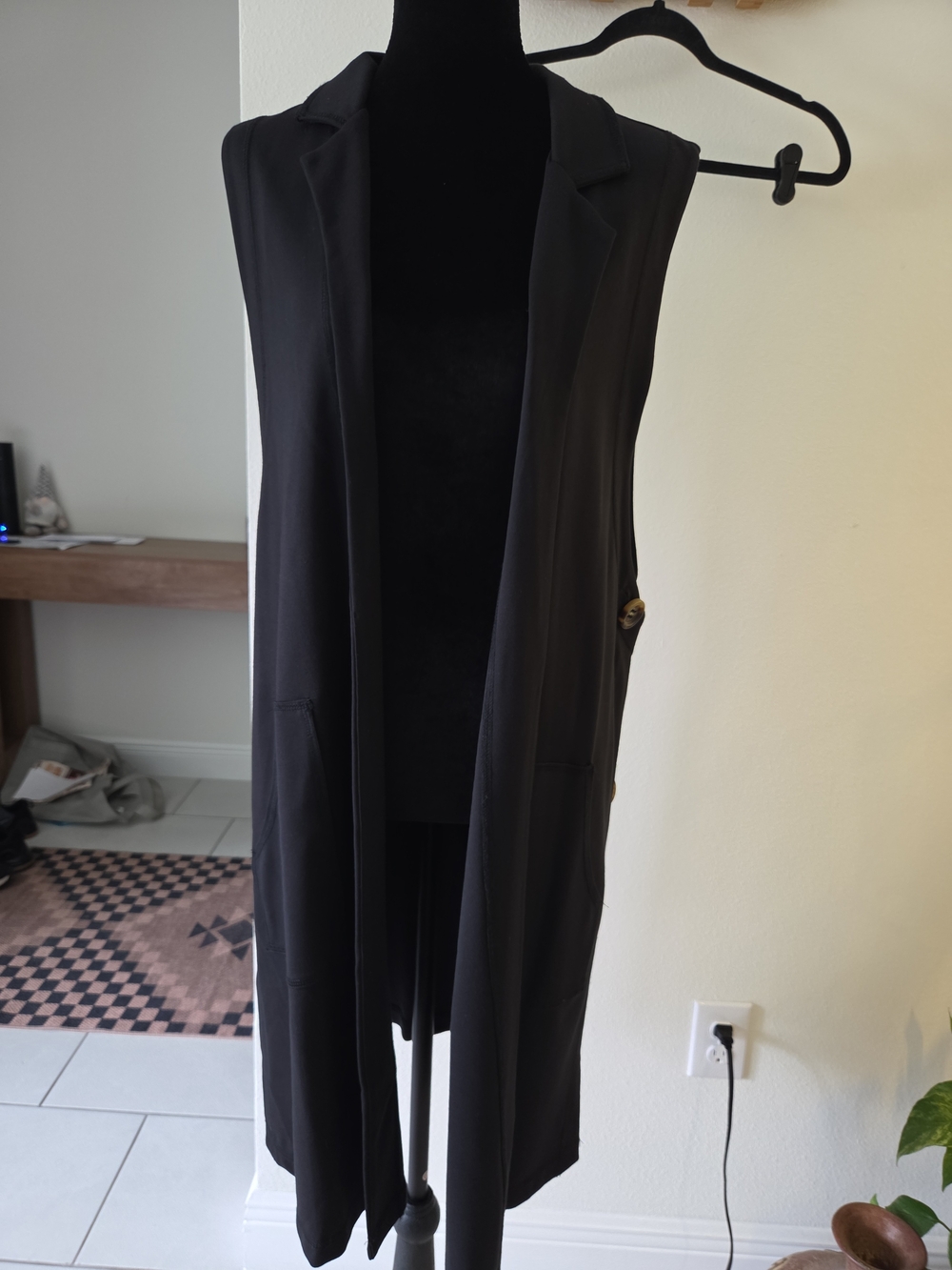 Soft Surroundings Black Sleeveless Long Duster - Picture 2 of 5